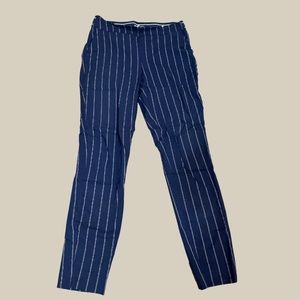 Maurices Navy White Pin Striped Pencil Skinny Stretch Pants with Pockets Small